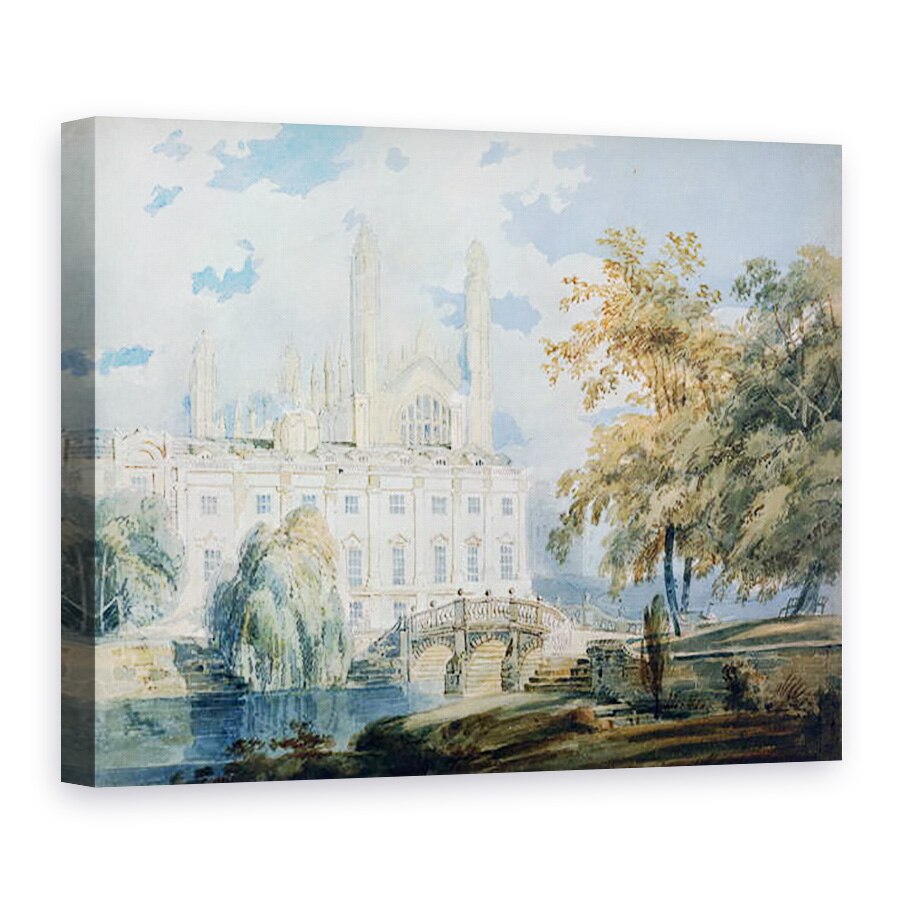 Tablou canvas - Joseph Mallord William Turner - Clare Hall si West End al Capelei Colegiului Kings, Cambridge, de pe malurile raului Cam, 60 x 80 cm