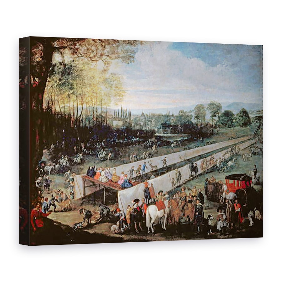Tablou canvas - Juan Bautista Martinez del Mazo - La Caceria del Tabladillo, 75 x 100 cm