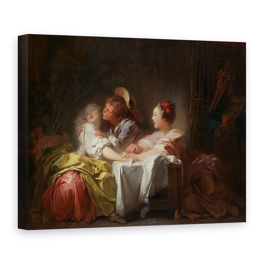 Tablou canvas - Jean-Honore Fragonard - Sarutul furat, 50 x 70 cm