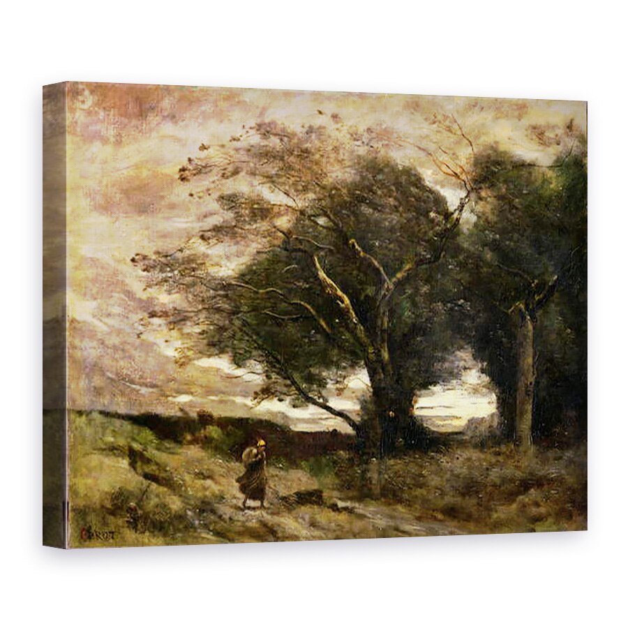 Tablou canvas - Jean Baptiste Camille Corot - Rafala de vant, 50 x 70 cm