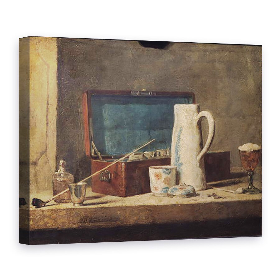 Tablou canvas - Jean-Baptiste Simeon Chardin - Natura moarta a tevilor si a unui pahar de baut, 50 x 70 cm