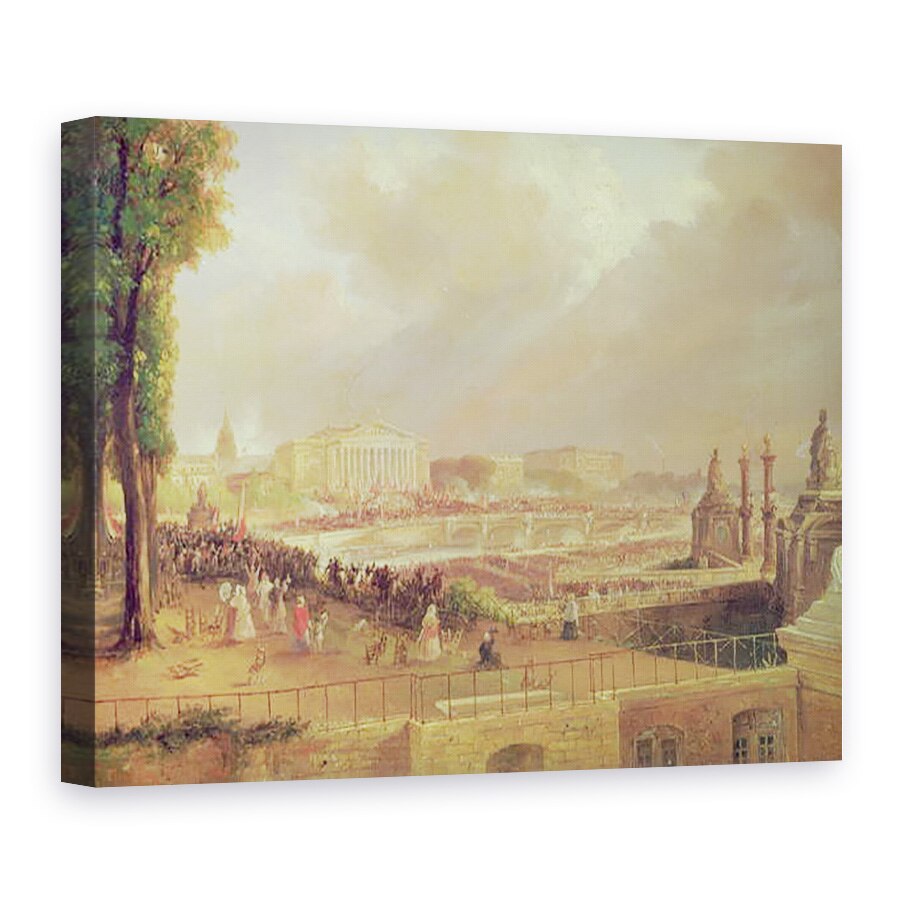 Tablou canvas - Jean-Jacques Champin - Proclamarea celei de-a doua Republici Franceze, Place de la Concorde, 24 februarie, 75 x 100 cm