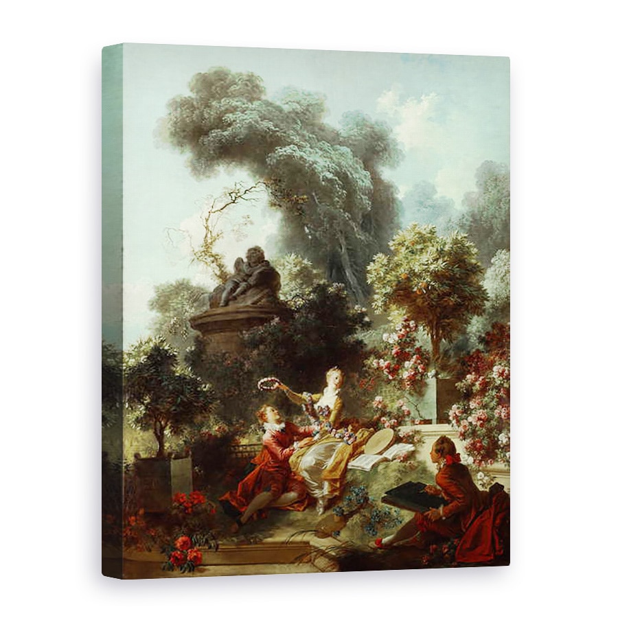 Tablou canvas - Jean-Honore Fragonard - Progresul iubirii, Iubitul incoronat, 75 x 100 cm