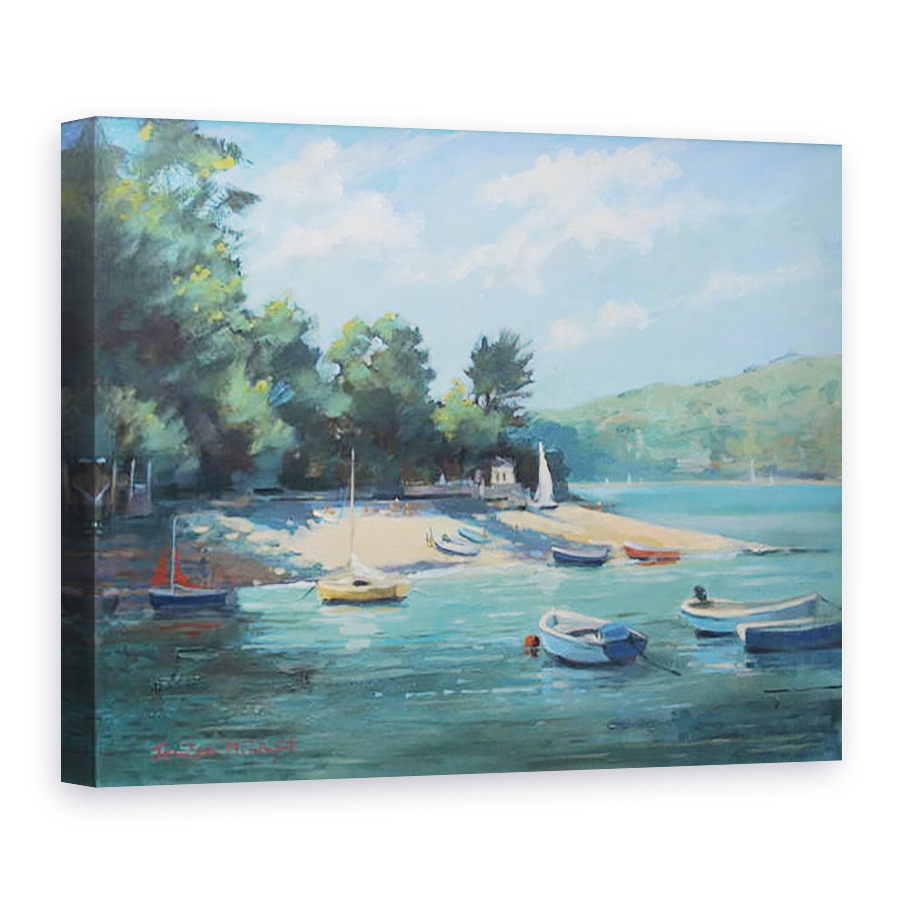 Tablou canvas - Jennifer Wright - Pescarii Cove Salcombe, ulei la bord, 75 x 100 cm
