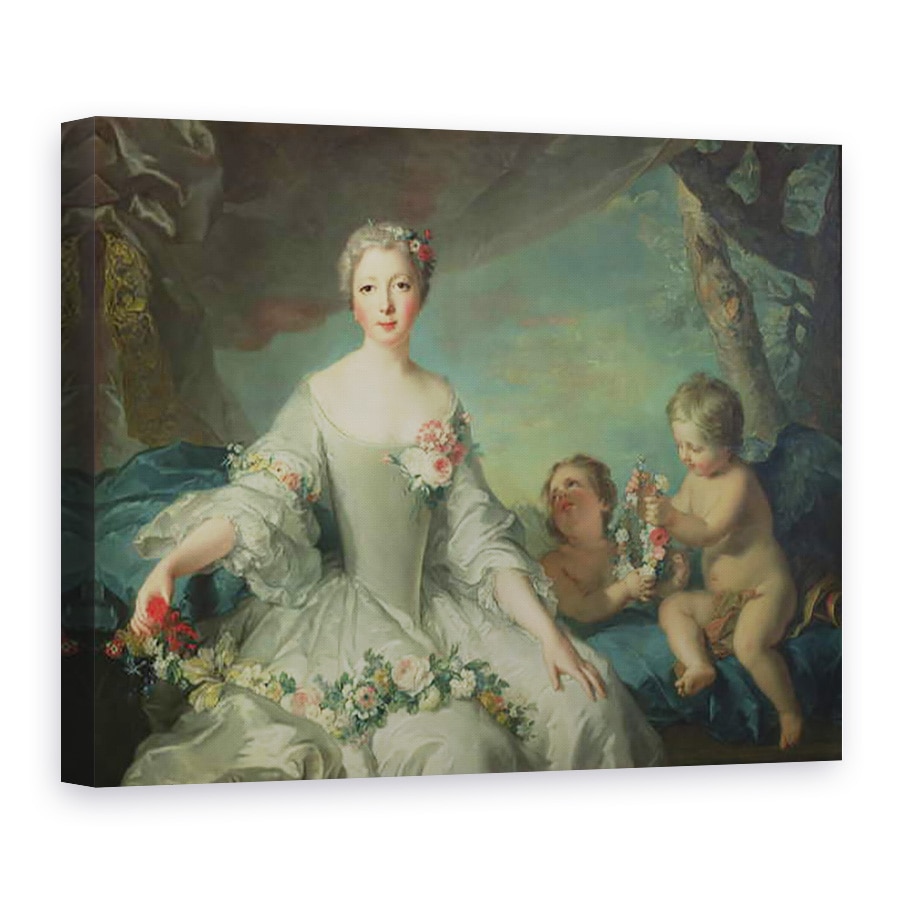 Tablou canvas - Jean-Marc Nattier - Portret presupus a fi Louise Diane dOrleans 1716-36 ca Flora, 75 x 100 cm