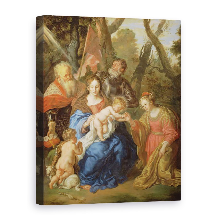 Tablou canvas - Joachim von Sandrart - Casatoria mistica a Sfintei Ecaterina, cu Sf. Leopold si Sf. William, 75 x 100 cm