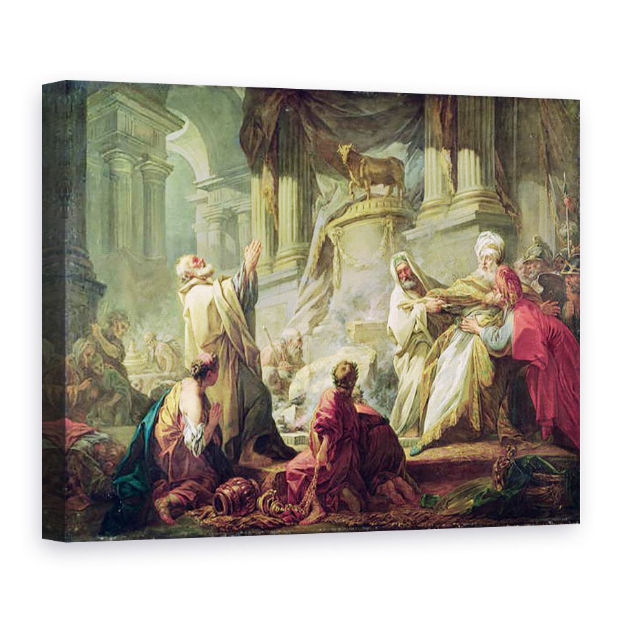 Tablou canvas - Jean-Honore Fragonard - Ieroboam Sacrificand vitelului de Aur, 75 x 100 cm