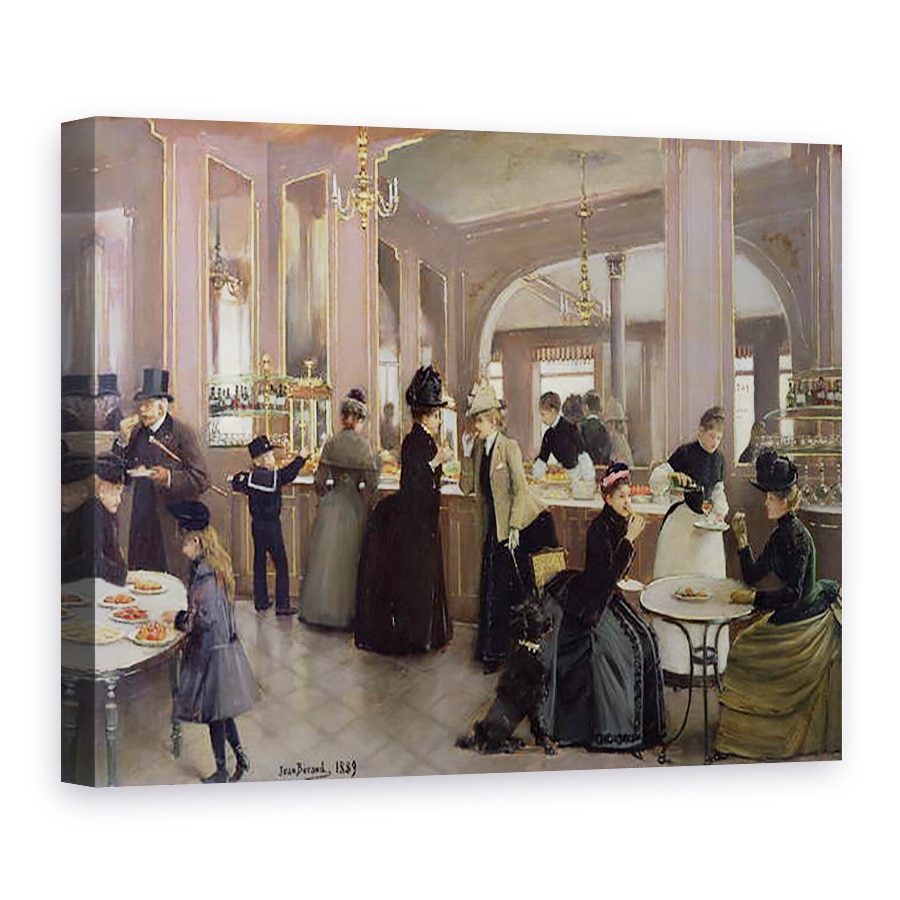 Tablou canvas - Jean Beraud - La Patisserie Gloppe, Champs Elysees, Paris, 75 x 100 cm