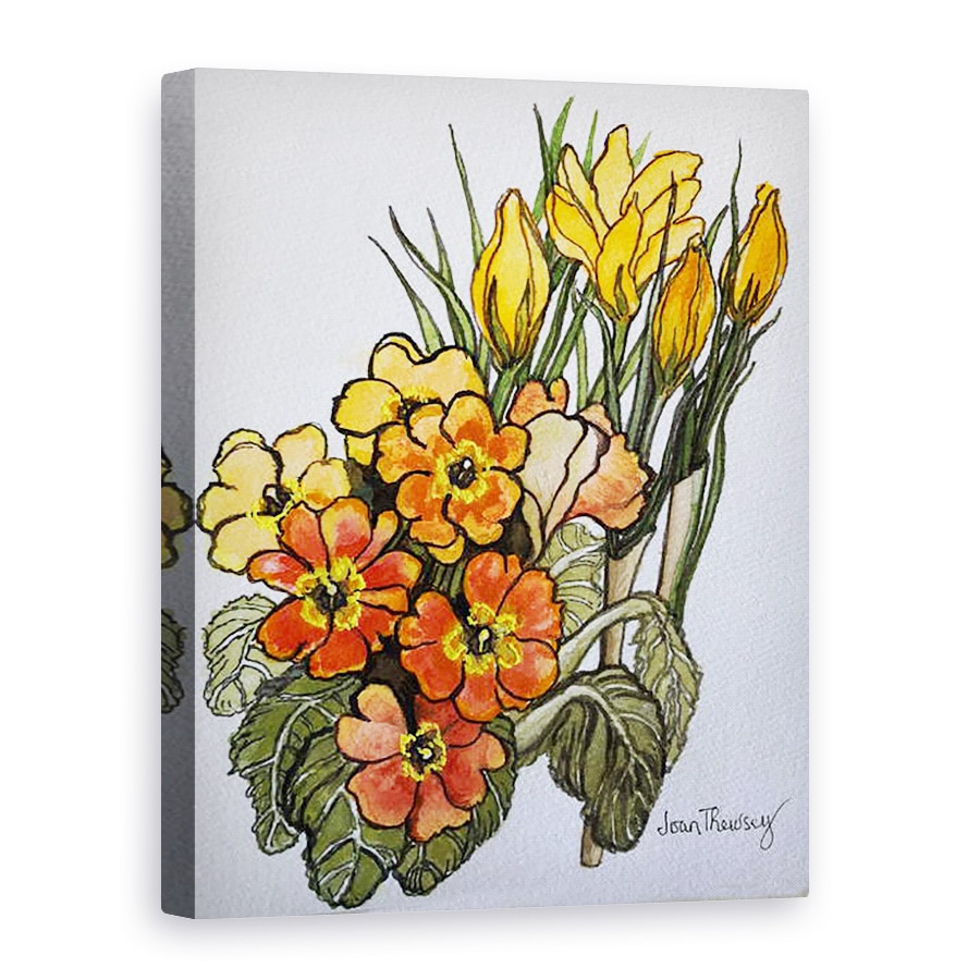 Tablou canvas - Joan Thewsey - Crocus si Primrose, 50 x 70 cm