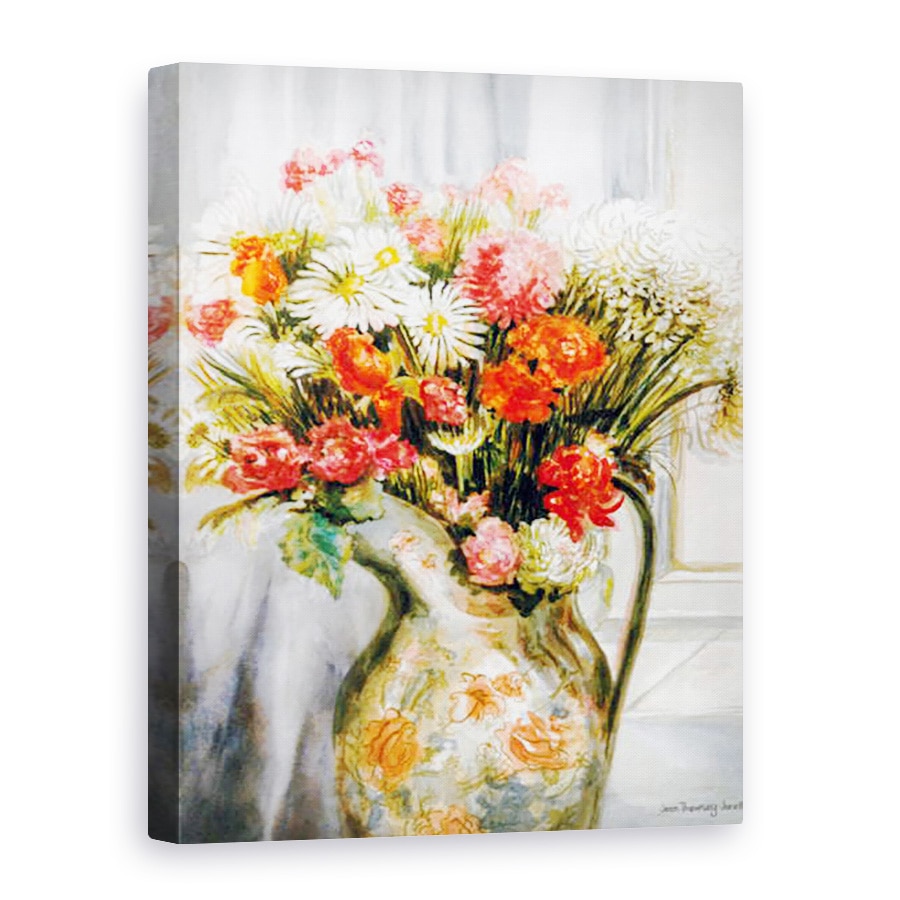 Tablou canvas - Joan Thewsey - Flori mixte cu crizanteme intr-un ulcior, 75 x 100 cm