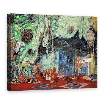 Tablou canvas - Leon Bakst - Set de design pentru seherezada de Rimsky-Korsakov 1844-1908 1916, 60 x 80 cm Tablou canvas - Leon Bakst - Set de design pentru seherezada de Rimsky-Korsakov 1844-1908 1916, 60 x 80 cm