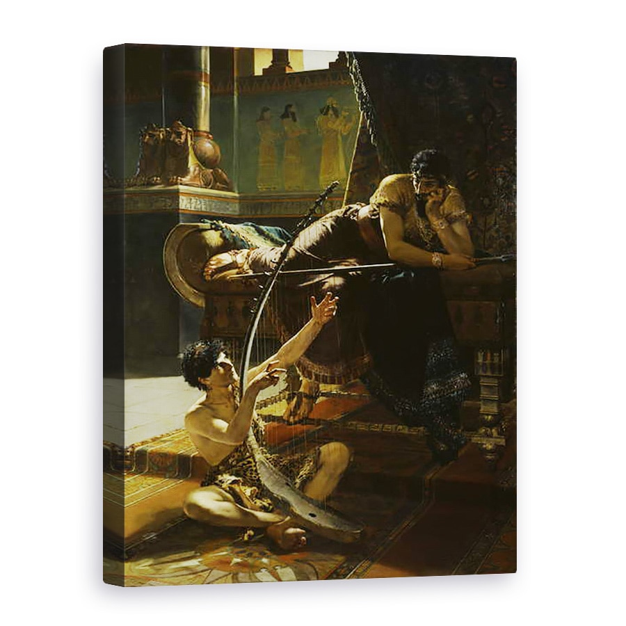 Tablou canvas - Julius Kronberg - David si Saul, 50 x 70 cm
