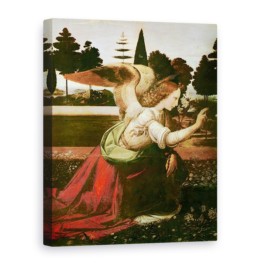 Tablou canvas - Leonardo da Vinci - Buna Vestire detaliu al ingerului, 60 x 80 cm