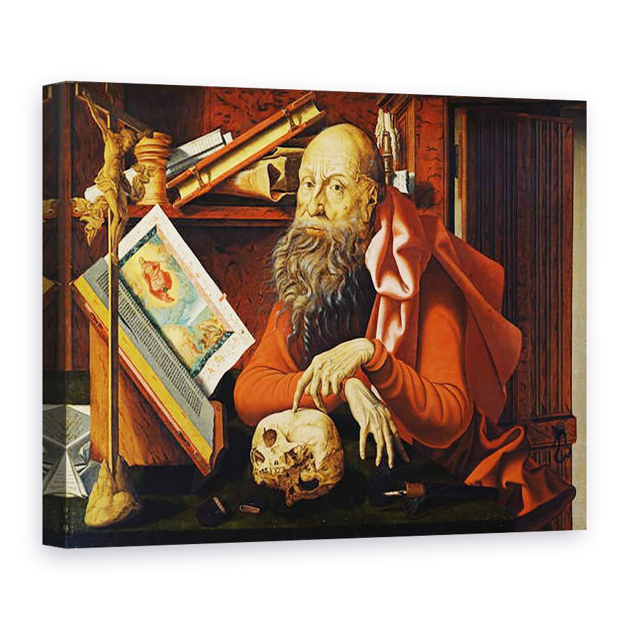 Tablou canvas - Marinus van Reymerswaele - Sfantul Jerome in oratoriul sau, 60 x 80 cm
