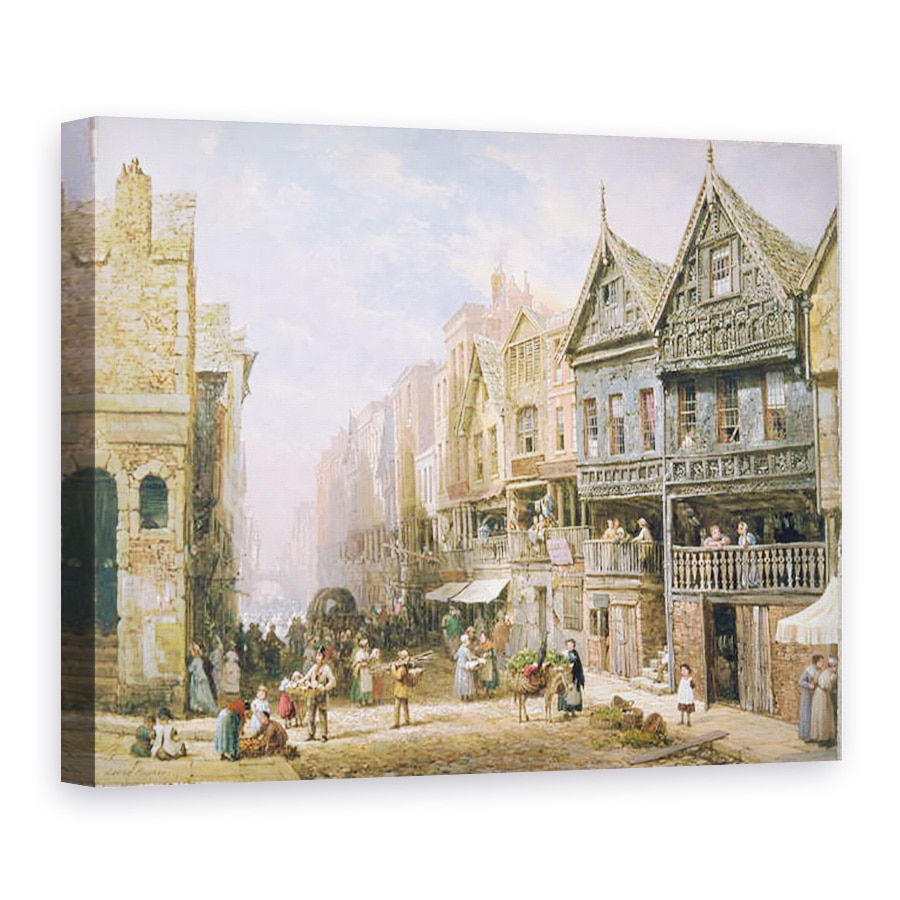 Tablou canvas - Louise Ingram Rayner - Watergate Street, in cautarea spre Eastgate, Chester, 60 x 80 cm