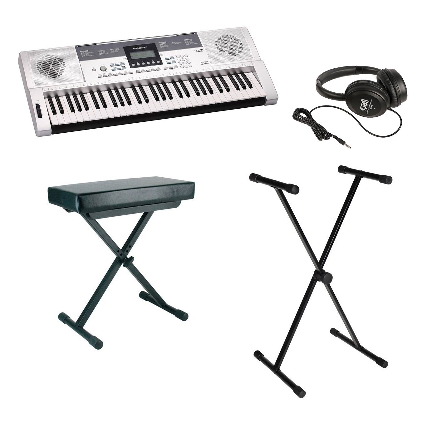 Set orga Medeli M12, casti, scaun, stativ