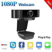 Camera web, SriHome™ SH001 Pro, FullHD 2MP, unghi 90 grade, 30FPS, anulare zgomot de fond, rotire, plug & play, negru