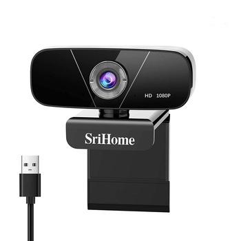 Camera web, SriHome™ SH003 Pro, FullHD 2MP, unghi 90 grade, suport rotativ 360 grade, 30FPS, anulare zgomot de fond, rotire, plug & play, negru Camera web, SriHome™ SH003 Pro, FullHD 2MP, unghi 90 grade, suport rotativ 360 grade, 30FPS, anulare zgomot de fond, rotire, plug & play, negru