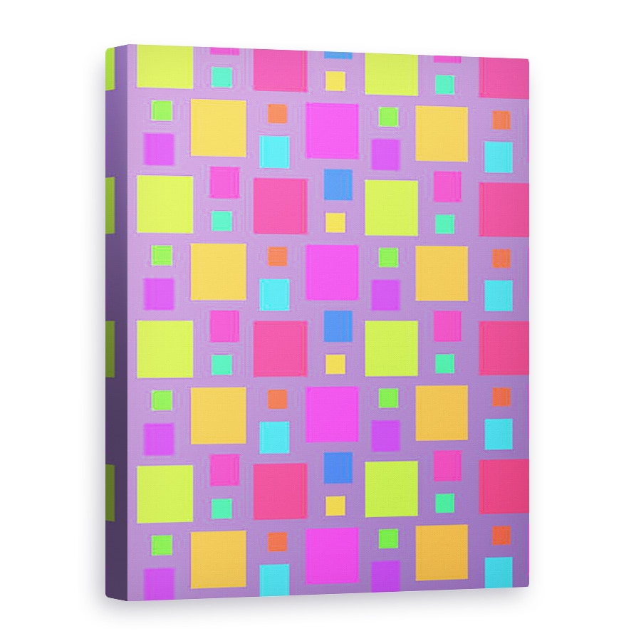 Tablou canvas - Louisa Hereford - Patrate multicolore, 75 x 100 cm