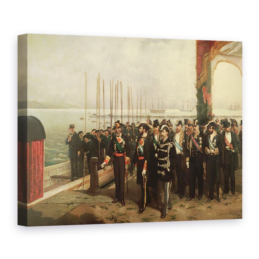 Tablou canvas - Luis Alvarez Catalá - imbarcarea lui Amadeo I 1845-90 din Savoia pentru Spania, 60 x 80 cm