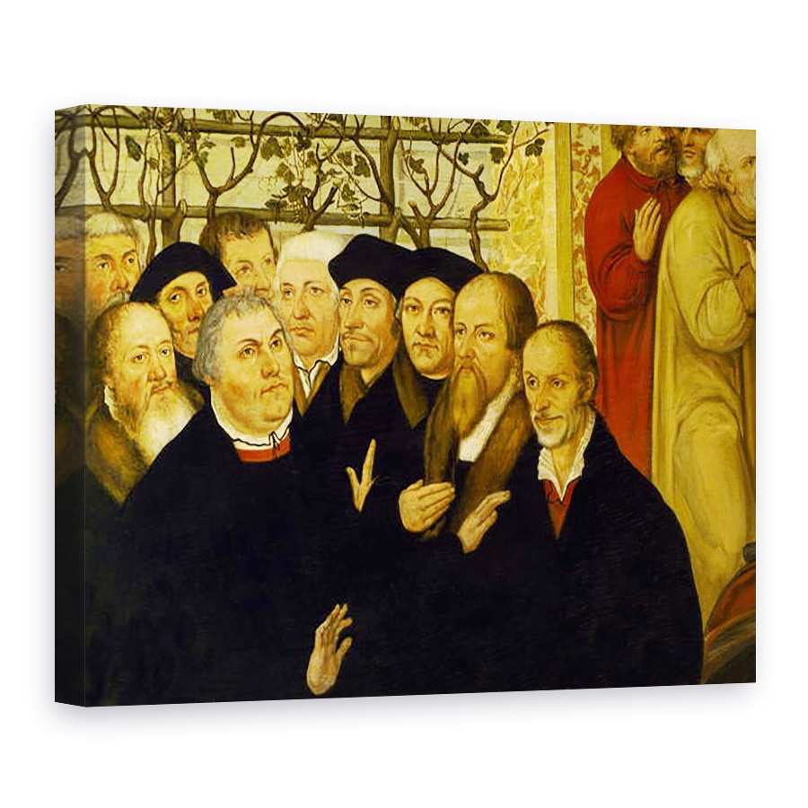 Tablou canvas - Lucas Cranach The Younger - Epitaful primarului din Meienburg arata grupul reformatorilor cu Martin Luther, 75 x 100 cm