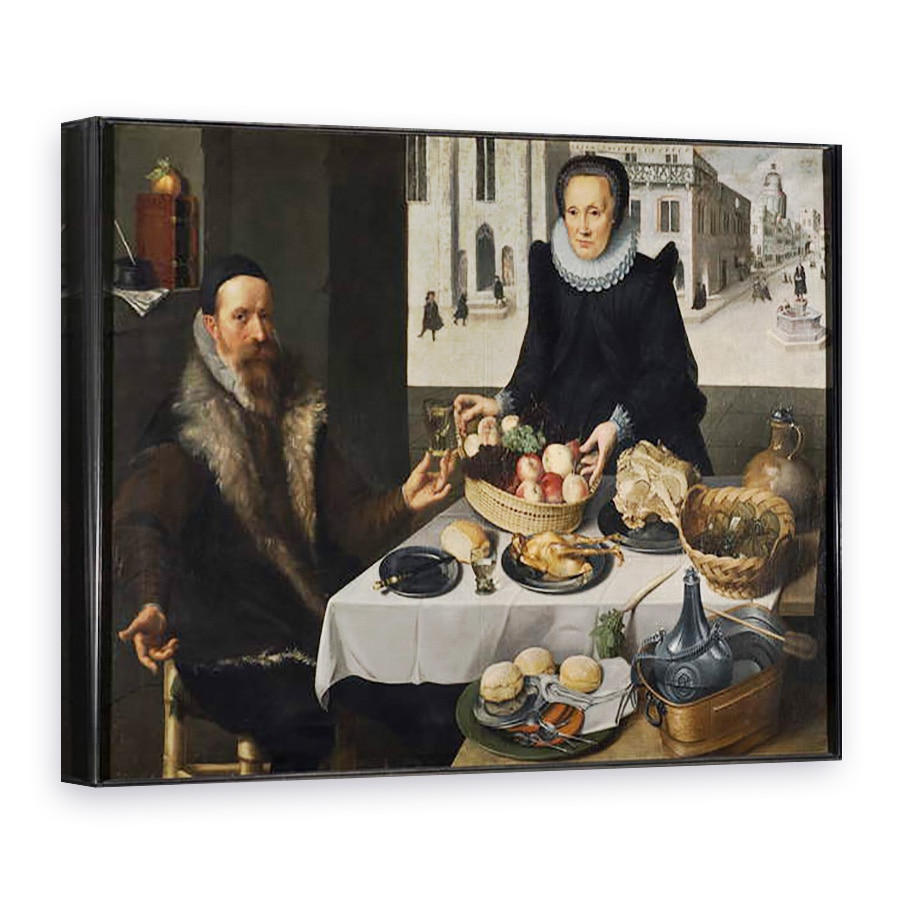 Tablou canvas - Lucas van Valckenborch - Portret dublu al unui cuplu in varsta, 75 x 100 cm