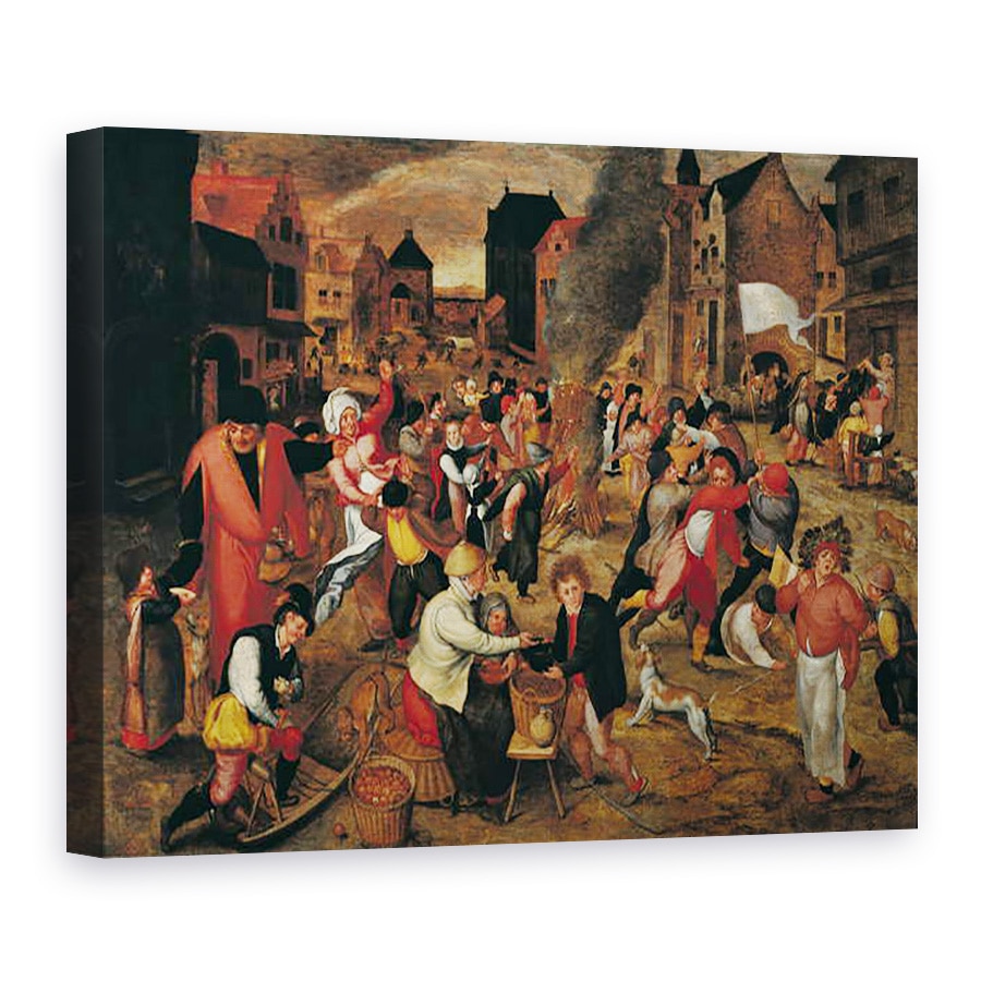 Tablou canvas - Maerten van Cleve - Incendiile Sfantului Martin, 75 x 100 cm
