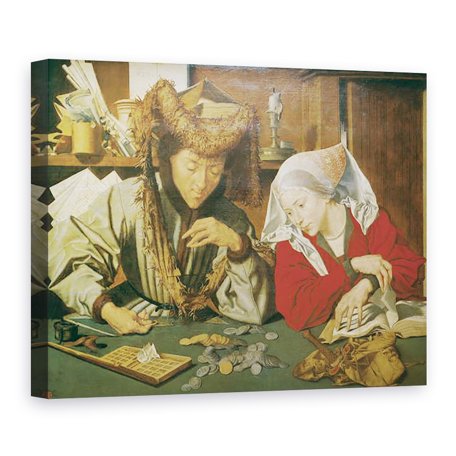 Tablou canvas - Marinus van Reymerswaele - Camatarul si sotia sa, 75 x 100 cm