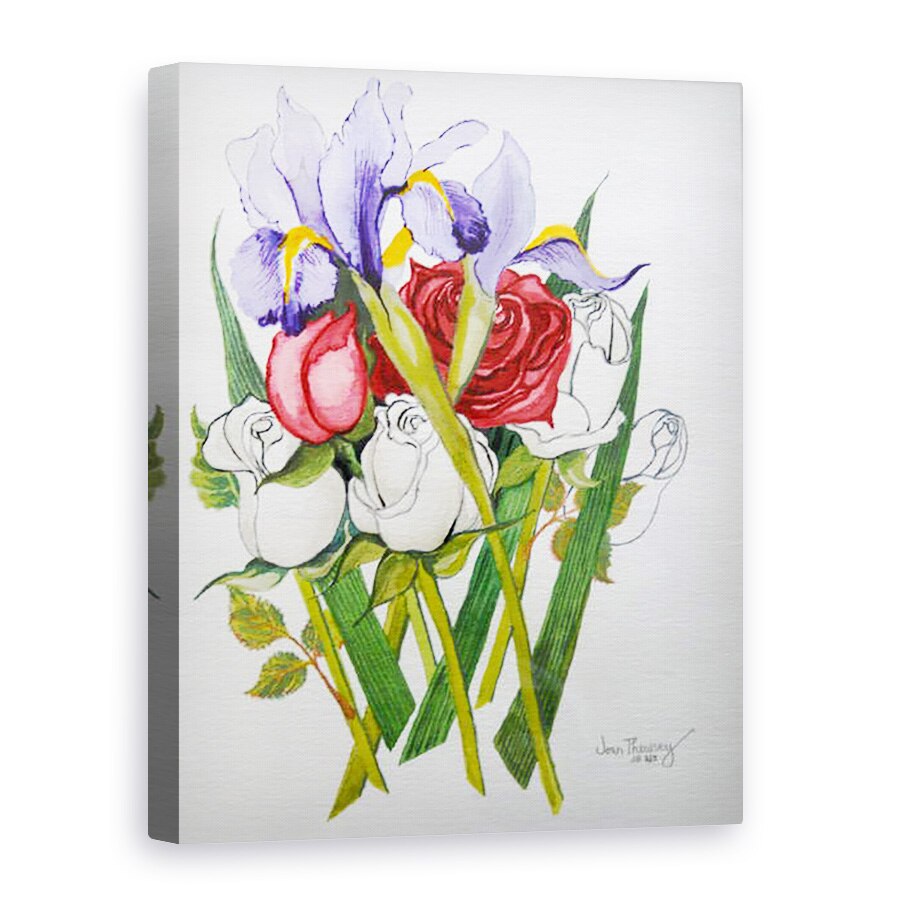 Tablou canvas - Joan Thewsey - Irisi si Trandafiri, 50 x 70 cm