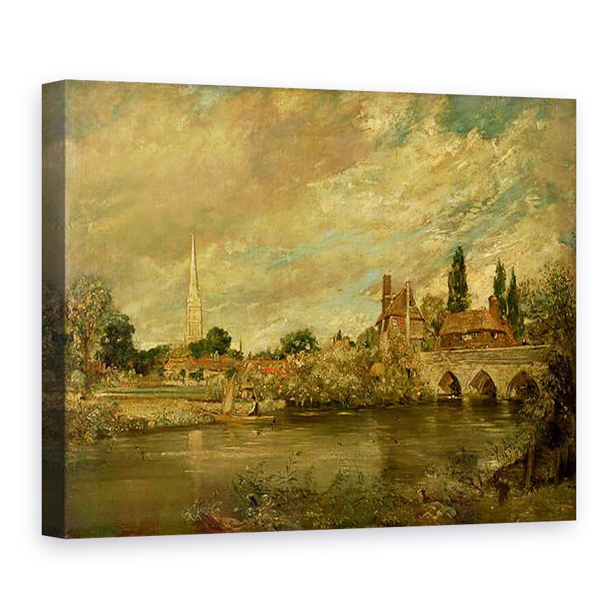 Tablou canvas - John Constable - Podul Harnham si Catedrala Salisbury, 60 x 80 cm