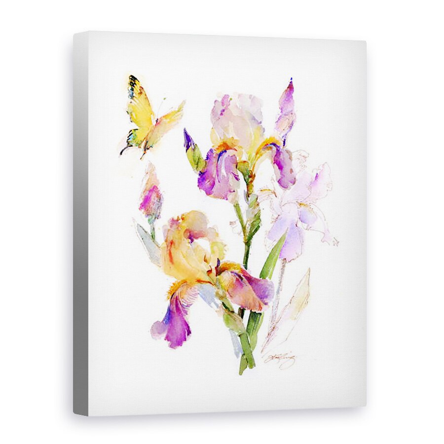 Tablou canvas - John Keeling - Iris cu fluture galben, 2016, 60 x 80 cm