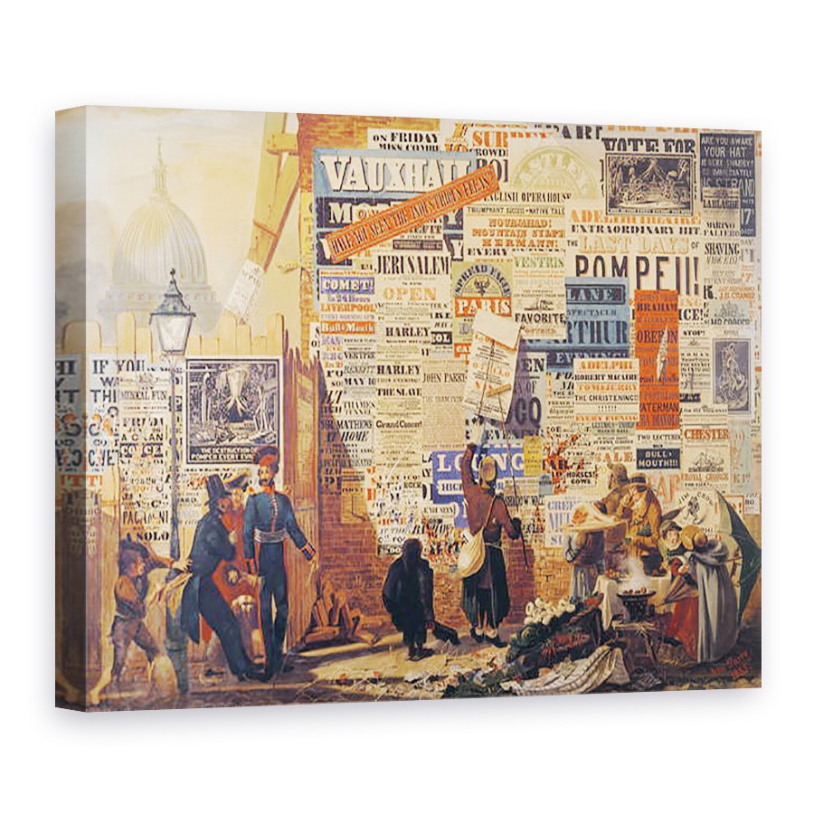 Tablou canvas - John Orlando Parry - Omul cu postere, 75 x 100 cm