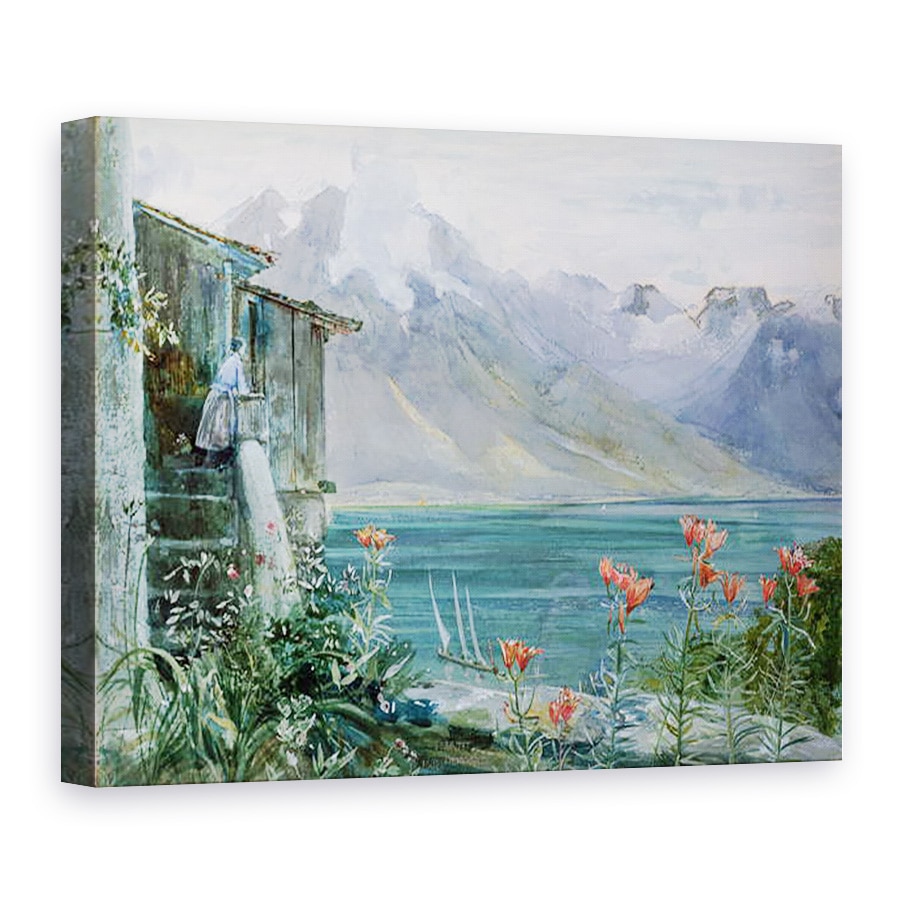 Tablou canvas - John William Inchbold - Ferritet, Lake Geneva, 75 x 100 cm