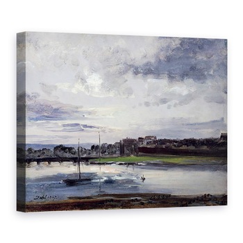 Tablou canvas - Johan Christian Dahl - Elba si orasul nou, Dresda, in lumina serii, 50 x 70 cm Tablou canvas - Johan Christian Dahl - Elba si orasul nou, Dresda, in lumina serii, 50 x 70 cm