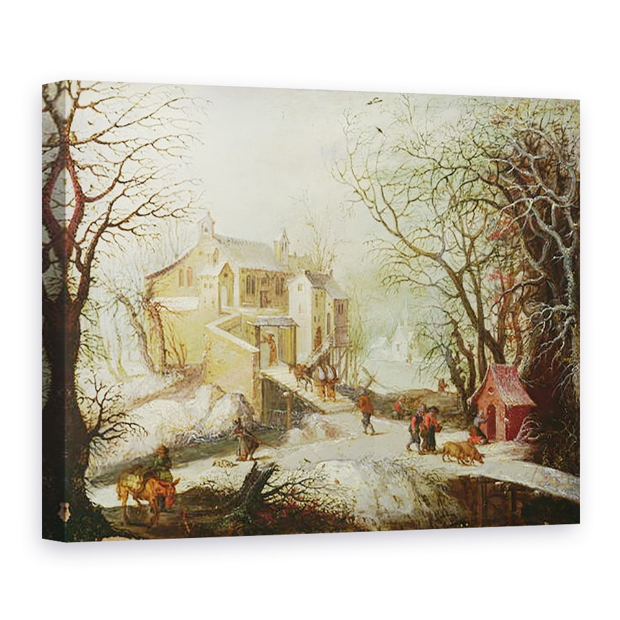 Tablou canvas - Joos Momper The Younger - Peisaj iarna, 75 x 100 cm