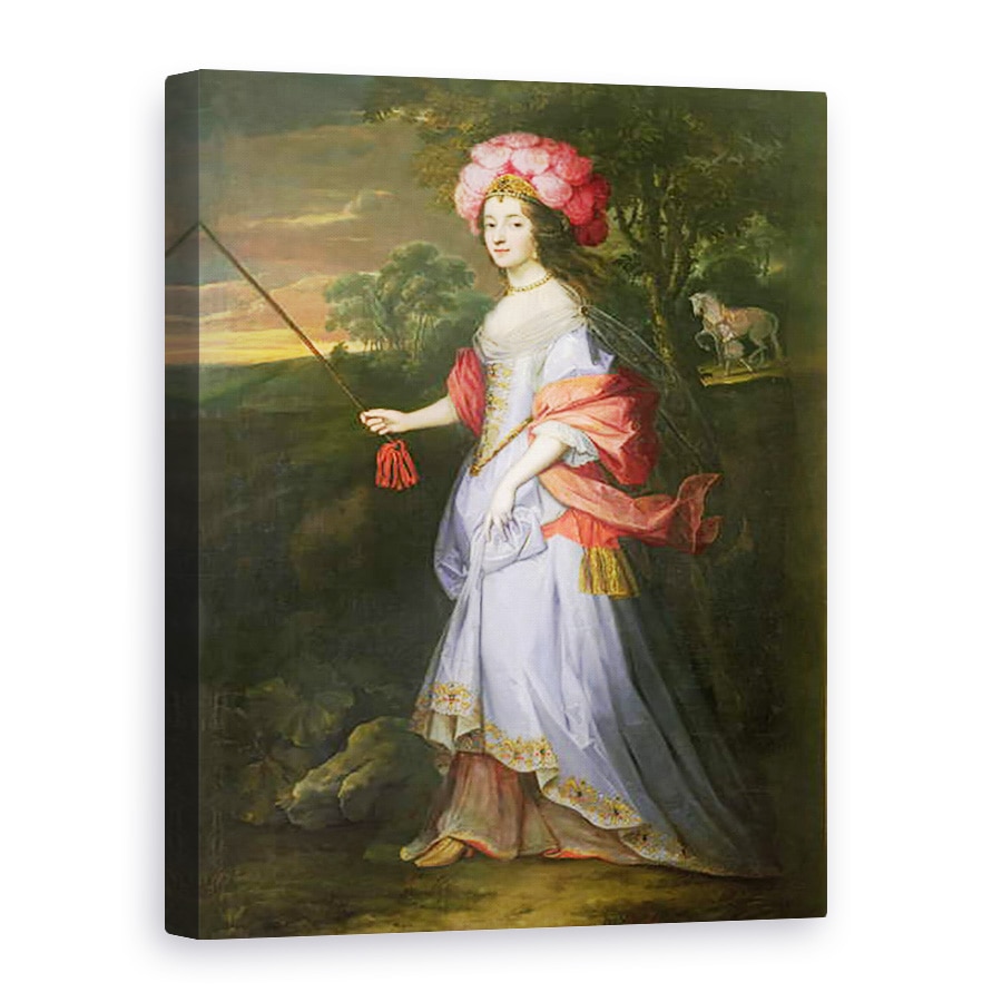 Tablou canvas - John Michael Wright - O doamna in costum de mascarada, 50 x 70 cm