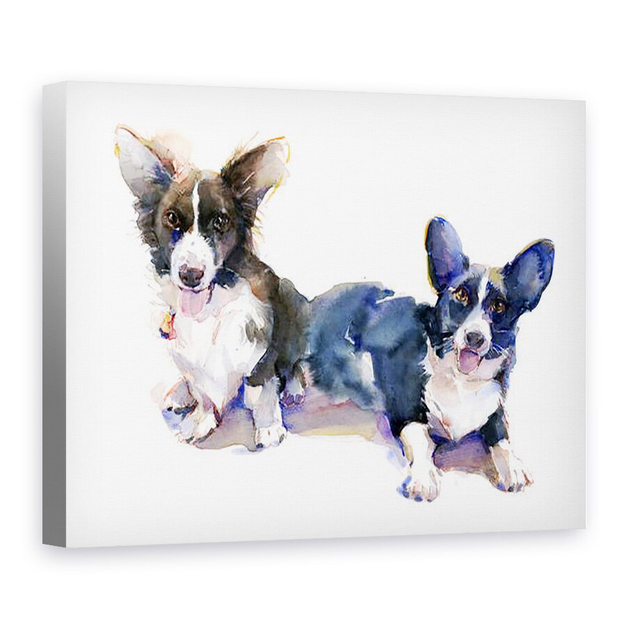 Tablou canvas - John Keeling - Doi Corgis, 2015, 60 x 80 cm