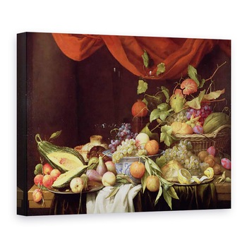 Tablou canvas - Joris van Son - O Natura moarta de fructe pe o margine drapata, 75 x 100 cm Tablou canvas - Joris van Son - O Natura moarta de fructe pe o margine drapata, 75 x 100 cm