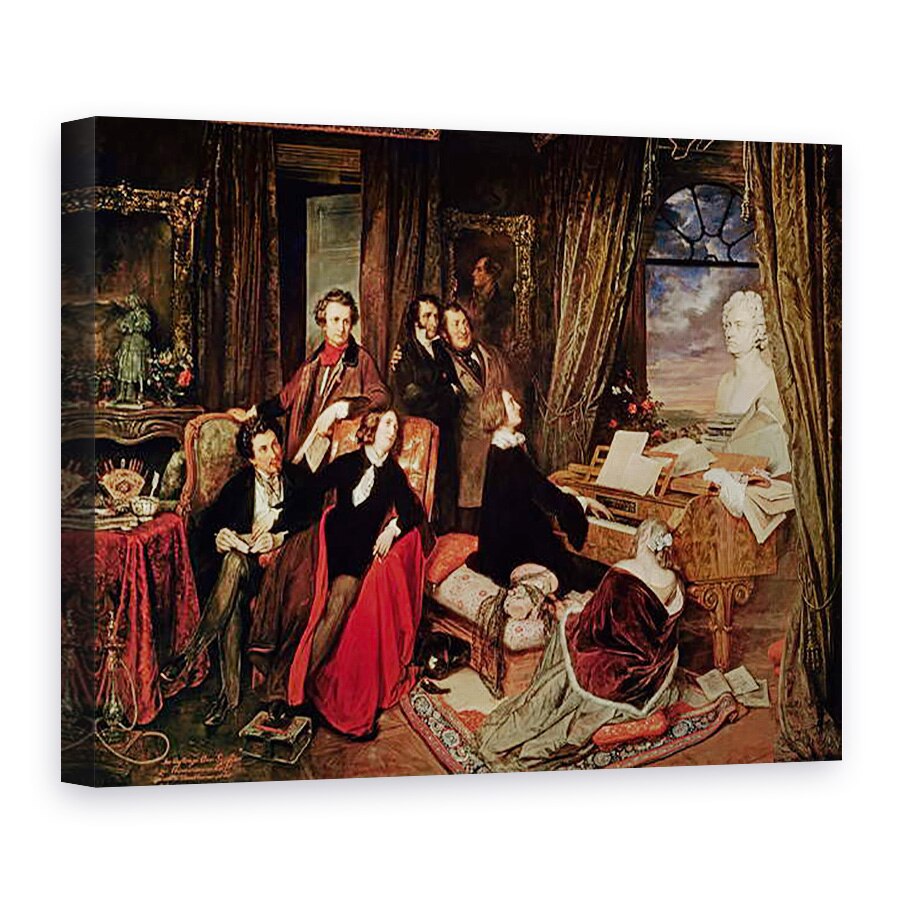 Tablou canvas - Josef Danhauser - Liszt la pian, 75 x 100 cm