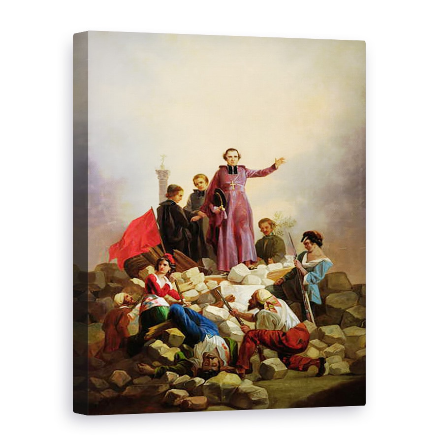 Tablou canvas - Joseph Felon - Arhiepiscopul Affre pe baricade, 60 x 80 cm