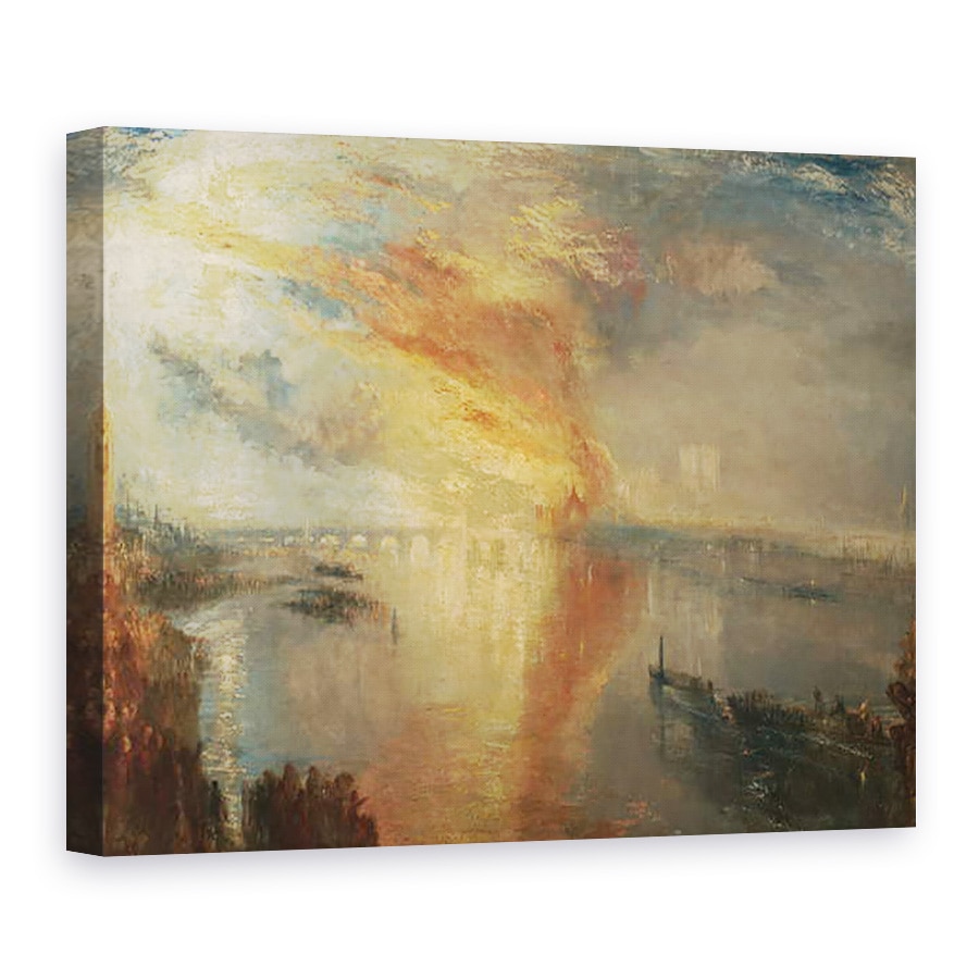 Tablou canvas - Joseph Mallord William Turner - Arderea Caselor Lorzilor si Comunelor, 16 octombrie 1834, 60 x 80 cm