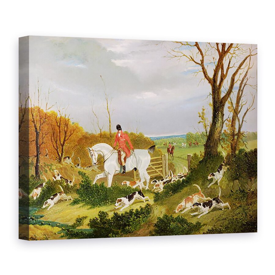 Tablou canvas - John Frederick Herring Snr - Vanatoarea Suffolk - Mergand la acoperire langa Herringswell, 50 x 70 cm