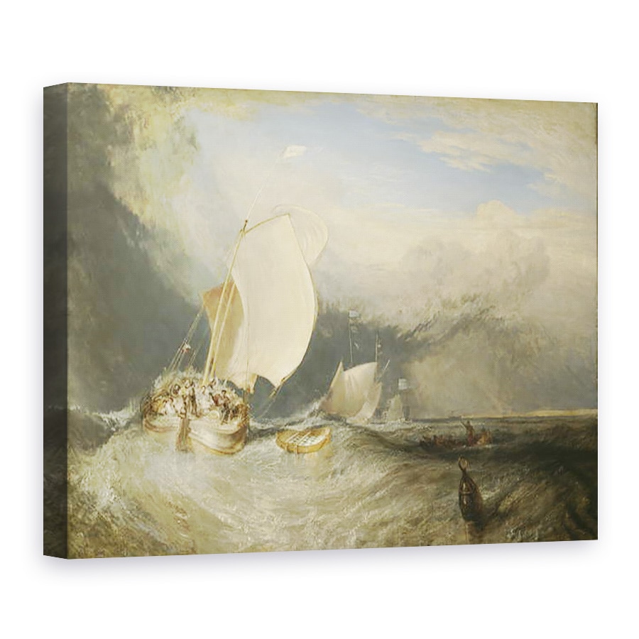 Tablou canvas - Joseph Mallord William Turner - Barci de pescuit cu Hucksters Negociere pentru peste, 50 x 70 cm