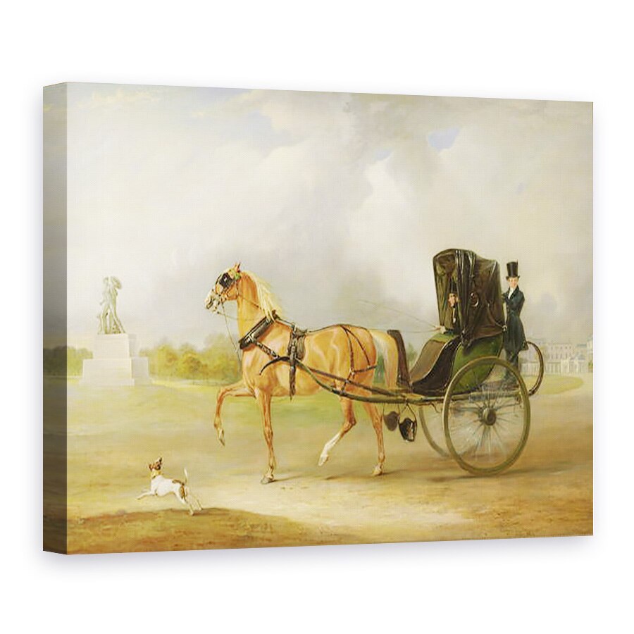 Tablou canvas - John E. Ferneley - William Massey-Stanley Conducerea lui Cabriolet in Hyde Park, 60 x 80 cm