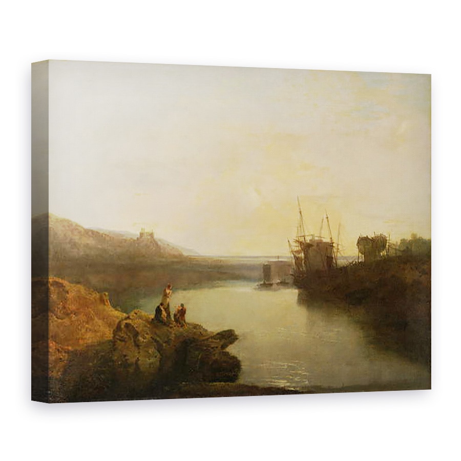 Tablou canvas - Joseph Mallord William Turner - Castelul Harlech, de pe feribotul Twgwyn, 60 x 80 cm