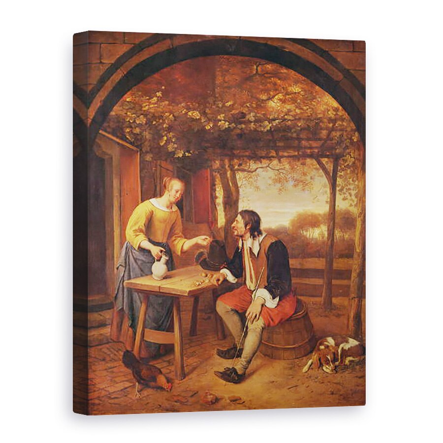 Tablou canvas - Jan Havicksz Steen - Odihna calatorului, 75 x 100 cm