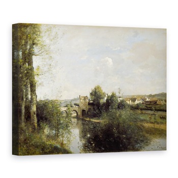 Tablou canvas - Jean Baptiste Camille Corot - Sena si Podul Vechi la Limay, 60 x 80 cm Tablou canvas - Jean Baptiste Camille Corot - Sena si Podul Vechi la Limay, 60 x 80 cm