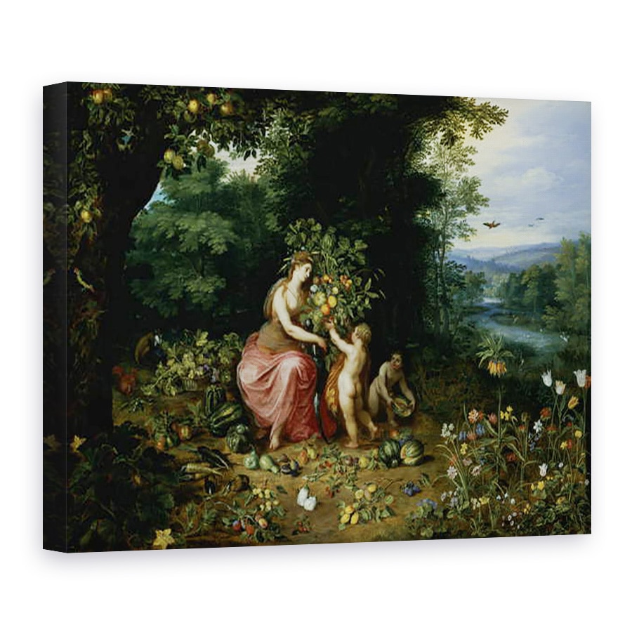 Tablou canvas - Jan Brueghel the Younger - Alegorie a abundentei ulei pe panou, 75 x 100 cm