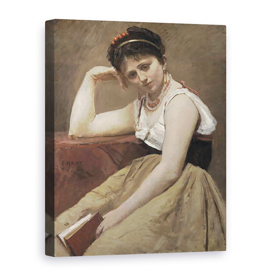 Tablou canvas - Jean Baptiste Camille Corot - Citire intrerupta, 60 x 80 cm