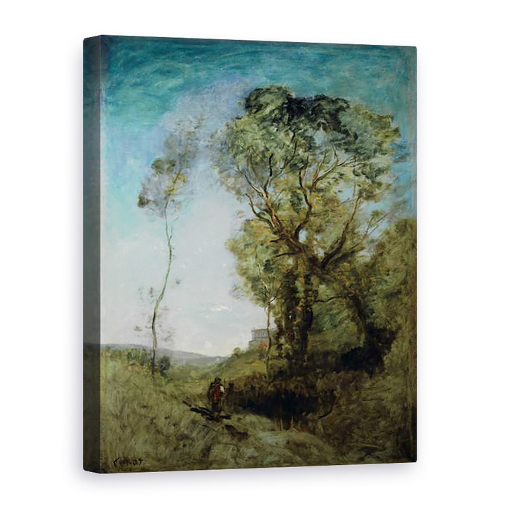 Картина на платно - Жан Батист Камий Коро - Италианска вила зад боровете, 50 х 70 см